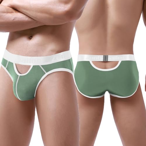 ZONBAILON Sexy Mens Briefs Cutout Underwear Low-Rise Comfortable Pouch Brief S M L XL 2XL2