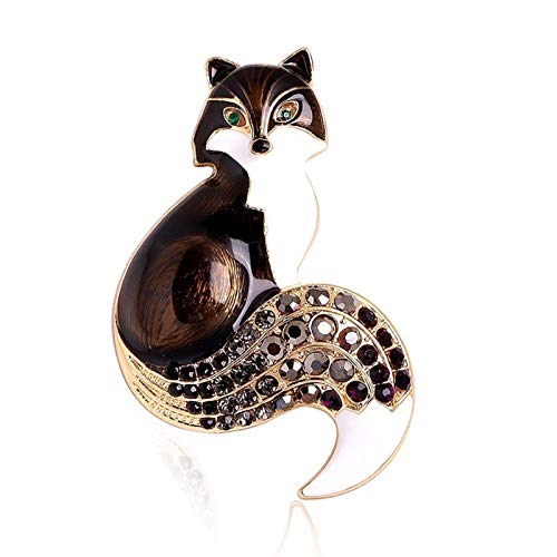 Broche en émail et strass renard - Bijouterie fine de haute qualité