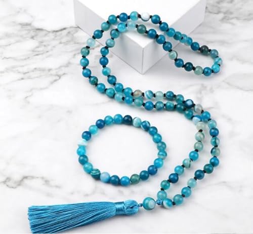 Cuentas de piedra elástica de 6mm unisex para pulseras de bisutería con borlas finas 2