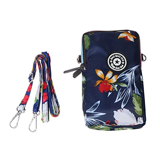 GALPADA Bolsa feminina vintage flor para telefone celular pequena transversal bolsa de ombro com zíper, alça de corrente, Picture 2