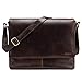 Produktbild LEABAGS Leder Umhängetasche Herren & Damen I Echtleder Laptoptasche bis 15 Zoll I Messenger Bag mit Schultergurt I Schultertasche I Arbeitstasche I Tragetasche I Handtasche I Mocca
