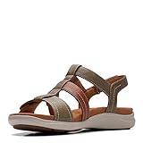 Clarks Sandalias Kitly Step para mujer, Verde -Oliva, 40.5 EU