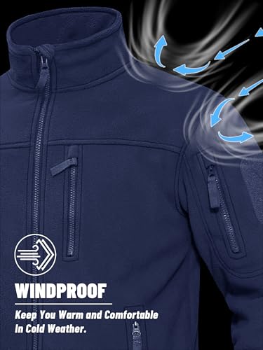 KEFITEVD Men's Tactical Fleece Jackets Full Zip Casual Outdoor Winter Warm Jacket Multi Pockets4