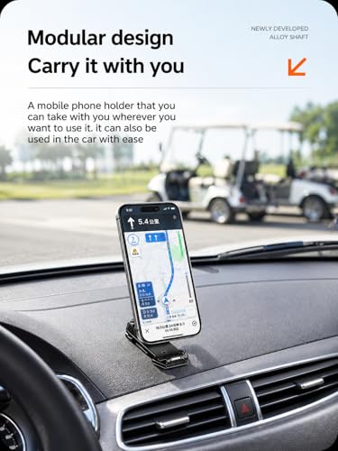 Image of Magnetic Foldable Mobile Phone Holder Stand for Car Dashboard, Gym, Desk & Travel | 360 Rotation | Strong N62 Magnet | Compact Pocket Size | Universal for iPhone & Android