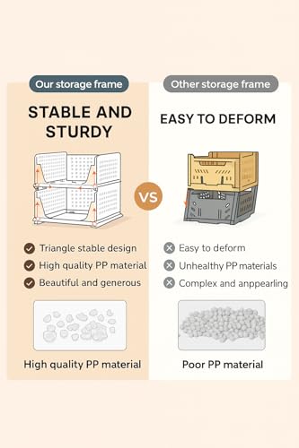 Image of Plastic Foldable Wardrobe Organizer for Clothes | Stackable Shirt Organizer for Wardrobe Men | Cupboard Storage Box | Cloth Organizer for Storage Wardrobe - Set of 6