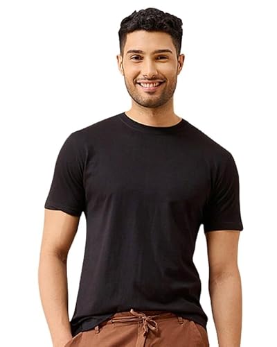 Image of Wellbi Bamboo Men’s Tshirt Ultra-Soft, Breathable & Sustainable | Premium Bamboo Cotton Blend | Comfort | Stylish & Eco-Friendly T-Shirt for Men (UK, Alpha, XL, Regular, Regular, Black)