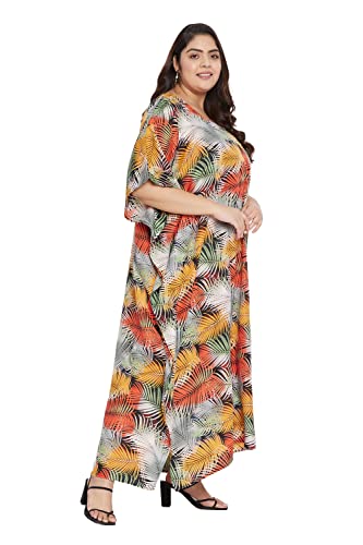 Image of Oussum Women Long Maxi Plus Size Polyester Kaftan Gown, Womens Kaftan Dresses Lounge Resort Wear, Plus Size Kaftan