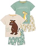Gruffalo Kids 2 Pack Le Pyjama | Boys Girls Toddlers Beige Green Short Sleeve T-Shirt Set | Monster Mouse Personnage Vêtements de Nuit sur Le thème de la Marchandise