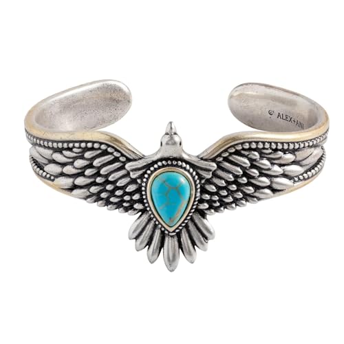 Alex and Ani Two-Tone Feather Cuff Bracelet