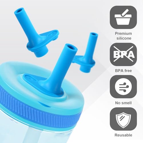 Válvula bocina de silicón reutilizable Azul 4 piezas miniatura 4