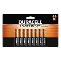 Duracell Coppertop AA Batteries with Power Boost Ingredients, 16 Count (Pack of 1) Long-lasting Alkaline Double AA Battery for Household and Office Devices