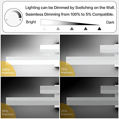 Image of PRESDE 24 inch Inch LED Vanity Light Silver Bathroom Light Fixtures Over Mirror Modern Bath Wall Lighting Bar Dimmable