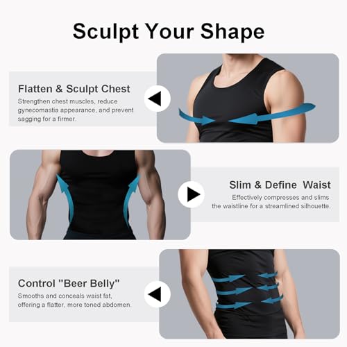 Compression Shirt Men Shaper Vest Workout Slimming Tank Tops Abdomen Undershirts2