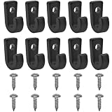 BOKWORE 10 PCS Kayak J Hooks Black Nylon Kayak Lashing Hook with Self Tapping Screws for Safety Kayaks Canoes...