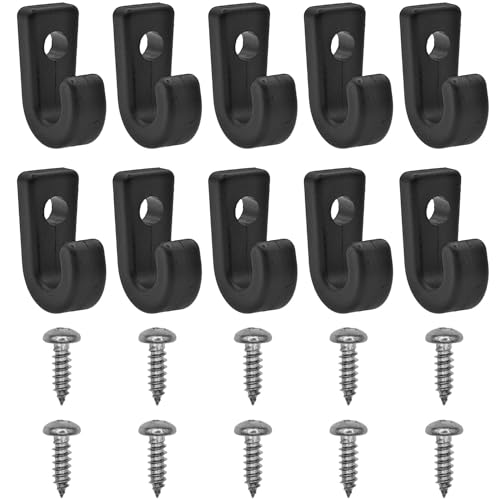 BOKWORE 10pcs Kayak J Hooks Nylon with Screws