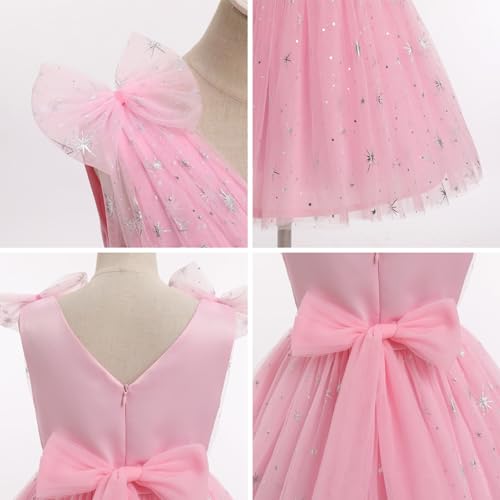 Image of IMEKIS Toddler Kids Girls Butterfly Dress Sparkle Sequins Tulle Wedding Formal Birthday Dresses 2-10T