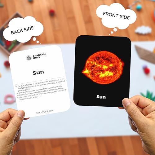 Image of SPARTAN KIDS Space Flash Cards for Kids | 27 Early Learning Flash Cards Easy & Fun Way of Learning 1 Year to 6 Years Babies