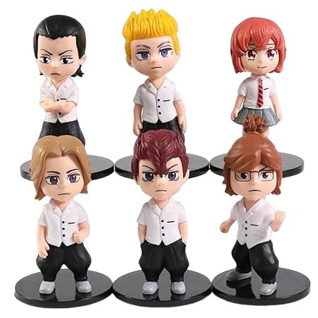 Trunkin | Tokyo Revengers Action Figure (Set A) 6 Pcs Figurine | Manjiro Sano Chifuyu Matsuno Takemichi Hanagaki Beeldje | Manga Weeb Collectible 10Cm Figurines