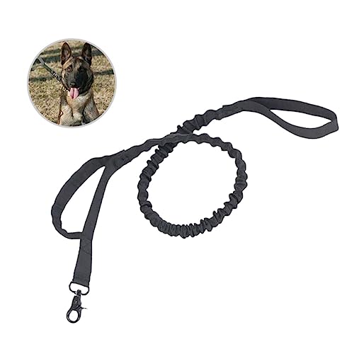 VICASKY Adjustable Dog Training Leash Black Elastic Nylon for Daily Walks and Outdoor Activities Comfortable Grip with Quick Release for Training and Control