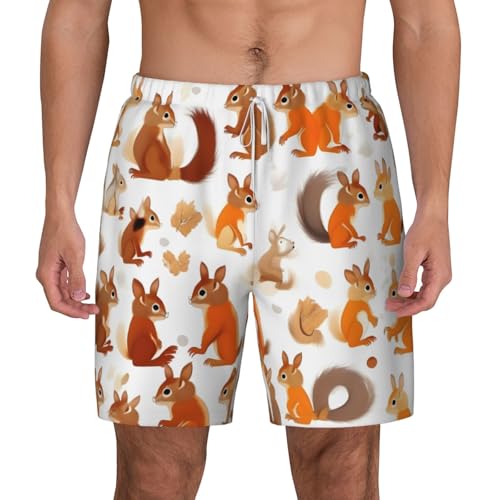 Short de bain pour homme imprimé écureuils séchage rapide