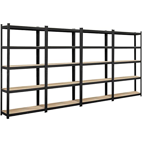 Topeakmart TP-00123567 4Pcs Metal Shelving Unit 5 Tier Storage Shelves Garage Shelving Heavy Duty Utility Rack cover