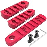 TPO 4-Slot, 7-Slot Aluminum Mlok Picatinny Rail Mount, T-Nuts & Screws & Hex Wrench Included (MK4, MK7) (4,4,7-Slot w/QD Socket-red)