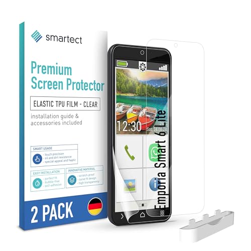 smartect TPU Schutzfolie 2 Stück für Emporia Smart 6 Lite, HD Bildschirmfolie Anti-Kratzer, Bildschirmschutz Ultra-klar, Blasenfrei, Fingerabdruck kompatibel, Hüllenfre&lich