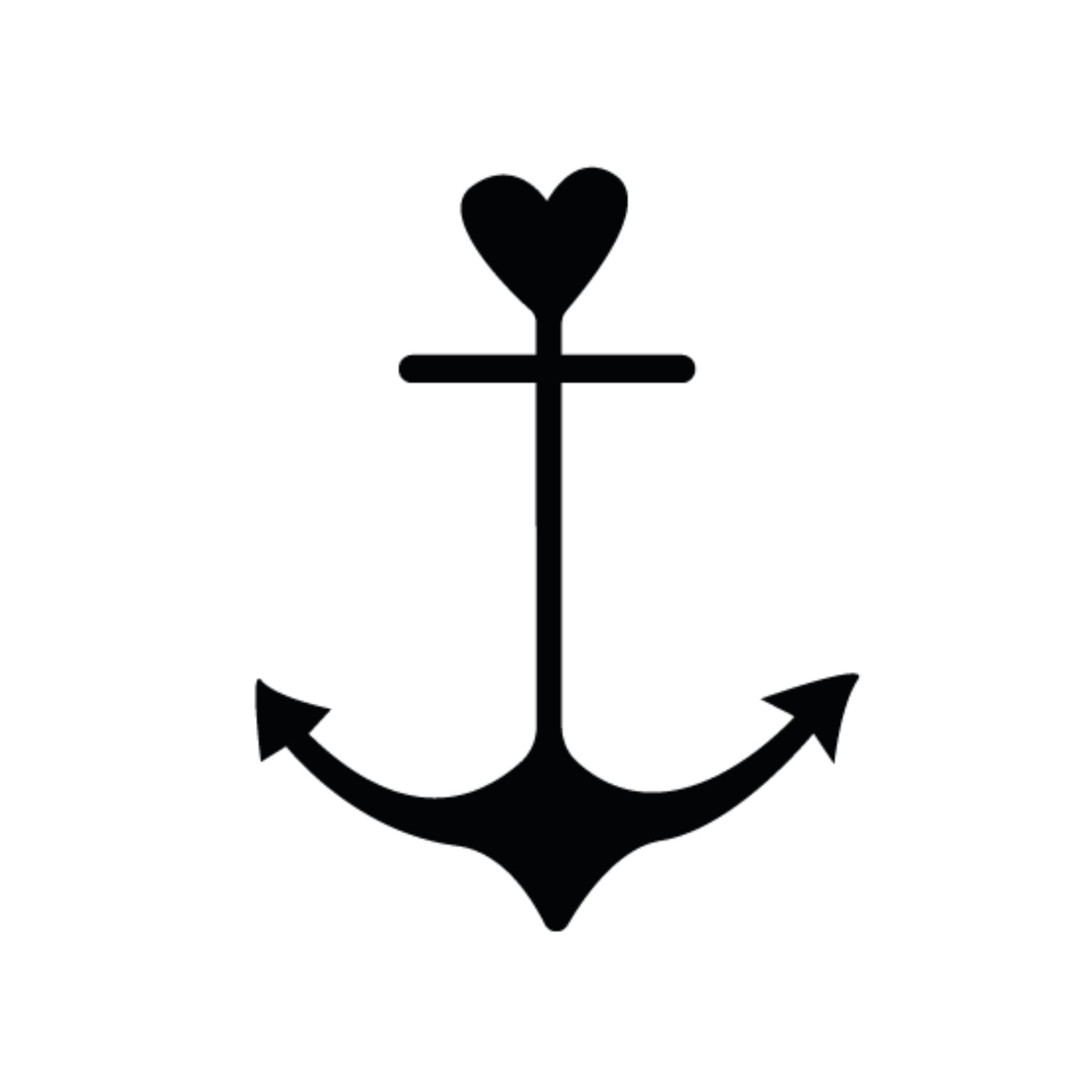 Tatuaje de ancla de corazón Inkster® | Tatuaje temporal con certificación cosmética de la UE | impermeable + vegano | tatuaje revolucionario de 2 semanas