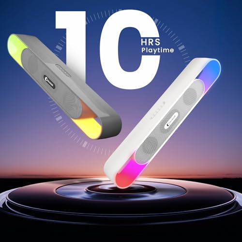 Image of CELLECOR CLB30 BEATZ with 3D Surround Sound | 10 Hour Playtime | 5.3V | 20W Bluetooth Soundbar with Disco Light - Grey