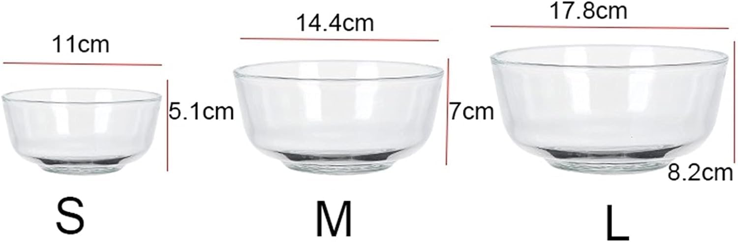 Schüssel, Glasschüsseln Salatschüssel aus transparentem Glas(Large)