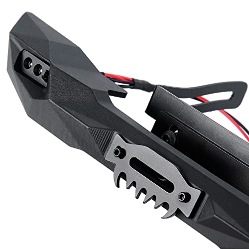 RCLions Aluminum Front Bumper Protection Bar with LED Headlights for Axial SCX10 1/10th RC Crawler C