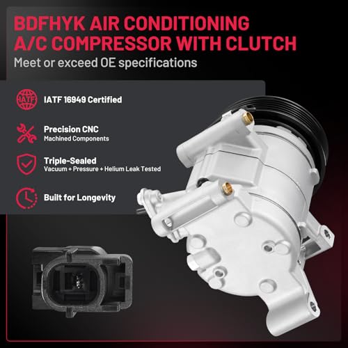 BDFHYK 198384 Air Conditioning A/C Compressor with Clutch Compatible with Mazda CX-5 2013-2016, CX-5 2014-2020, 3 2014-2018, 3 Sport 2014-2018, L4 2.0L 2.5L