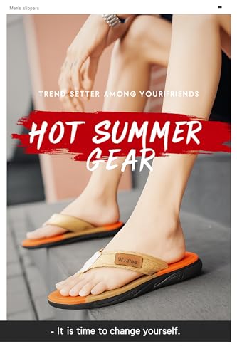 Men’s Flip Flops with Memory Foam Footbed – Comfortable Casual Sandals for Beach, Pool, Shower, Travel, Vacation, Walking & Everyday Wear2