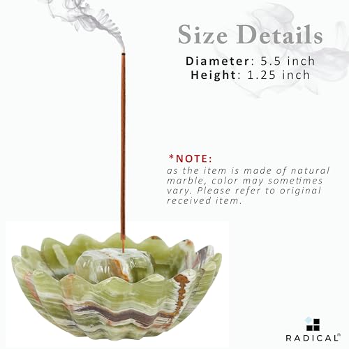 Radicaln Marble Incense Holder Green Onyx 5.5 Inch Inches Handmade Incense Holder For Sticks With 9 Incense Holes thumb #6