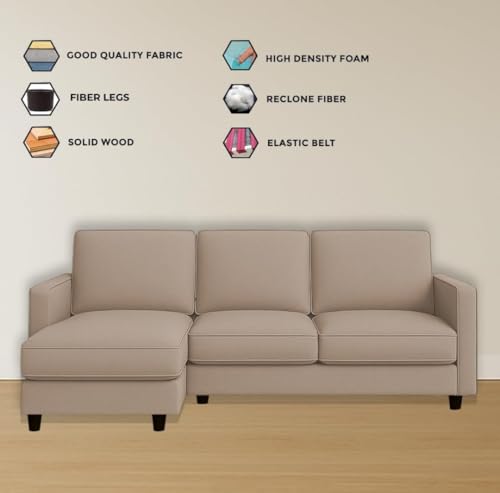 Image of The MM Furniture store Premium Fabric Sofa - Champagne (4 Seater - LHS)