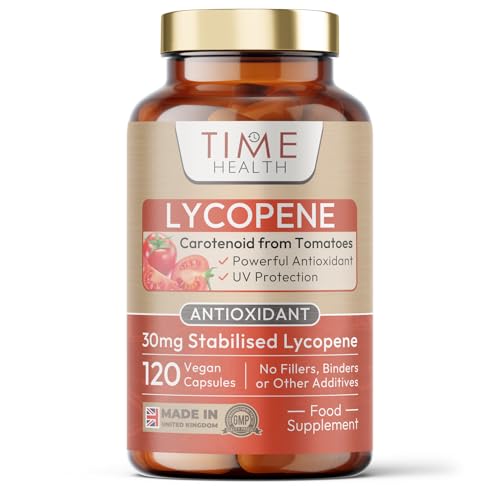 Lycopene 30mg per Capsule Stabilized Microencapsulated Formula Tomato Extract Vegan Zero Additives (120 Capsules)