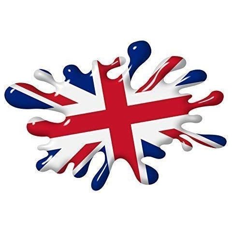 3D look printed effect Union Jack British UK Flag RETRO SPLAT Motif Vinyl Car Bike Sticker Decal 150x100mm approx Cover