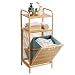 Giantex Bamboo Laundry Hamper Tilt-Out with Shelf & Removable Liner for Bathrooms & Spas Space Saving Storage Laundry Basket 16''x12''x38''(L x W x H)