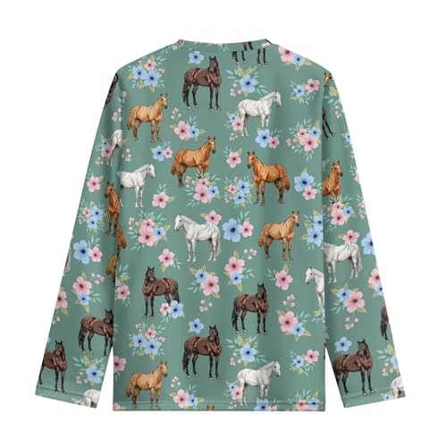 Image of Renewold Boys Girls Tees Kids T-Shirt Long Sleeve Crewneck T Shirts Casual Athletic Tops Clothing for Home School Travel