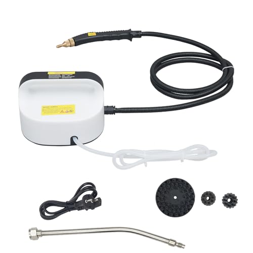 Pulitore a vapore, 3800 W ad alta temperatura ad alta pressione, senza serbatoio dell'acqua, pulitore a vapore portatile, pulitore a vapore con 3 testine per la casa, la cucina, il divano (nero e