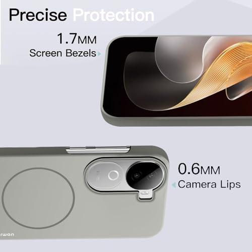 Image of KARWAN️Magnetic Ultra Slim-Fit Back Case Cover for Vivo V40E |Hard PC Case Cover| Ultra-Thin & Light Weight with [Ultra Premium Feel] Case for Vivo V40E(6.8 inch)(Grey)