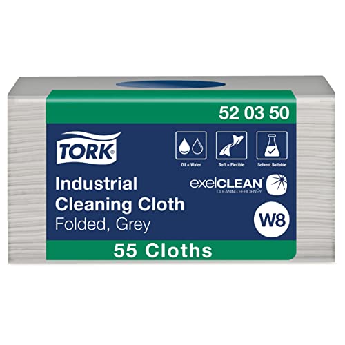 Tork Industrie-Reinigungstücher Grau W8, Gefaltet, 55 Tücher, 520350