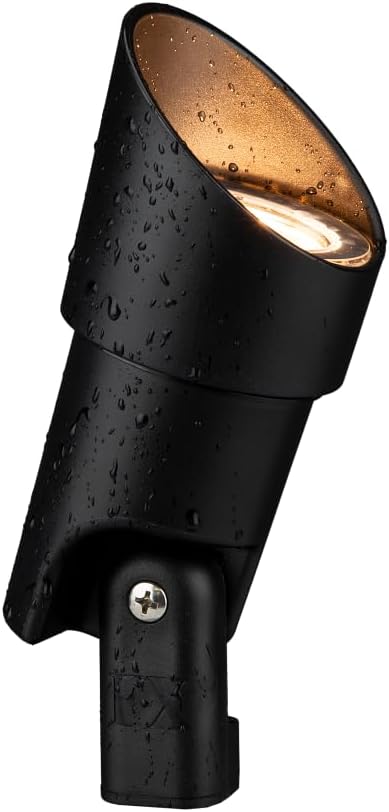 FXL Evo EA-51 Low Voltage LED Landscape Accent Light, Black | 250-lumen, 2700K MR-16 LED with a 30° flood beam, 220° adjustability, and corrosion-proof composite housing (EA51E4WFLBC)