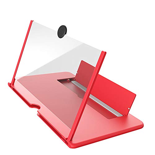 Youxiu Écran de Support de téléphone Portable Zoom HD Téléphone de Bureau Support de Bureau Bureau de cinéma Maison Étudiant 10 Pouces 12 Pouces,Red,12inches