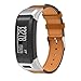 ANCOOL Compatible Garmin Vivosmart HR Watch Band Replacement Leather Wristbands Compatible Vivosmart HR Tracker (Replacement Band Only) Brown
