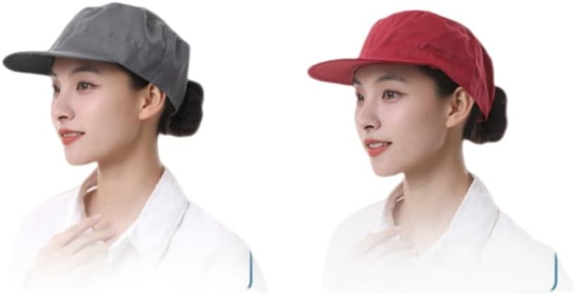 5 Pack Breathable Work Hats with Adjustable Buckle for Kitchen, Food Service & Factory Use
