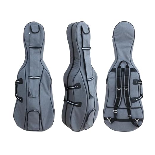 DouscsChart Funda para violonchelo 4/4 para violonchelo eléctrico clásico, resistente al agua, con correas de mochila, acolchado de espuma de alta densidad, forro de terciopelo, bolsillos para