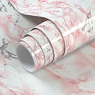 Self Adhesive & Removable: Marble peel and stick wallpaper is quick and easy installation. Just peel off the backing paper, then stick on walls,countertops or other smooth surface. No extra glue is needed. It is made of PVC material. The surface is s...