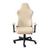 Housses de Chaise de Gaming,Housses de Chaise de Jeu Extensible 4 pièces,Housse de Chaise de Bureau avec Accoudoirs/Dossier de Chaise,Housse de Fauteuil Rotatif,Pas de Chaise,Beige