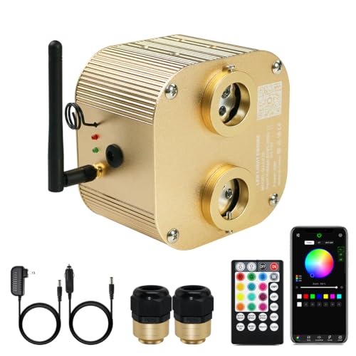 Image of AMKI Dual Port 20W Twinkle Sound Mode RGBW Light Source Engine Driver Remote /APP Control Starlight Box Motor for Fiber Optic Star Ceiling Light Kit